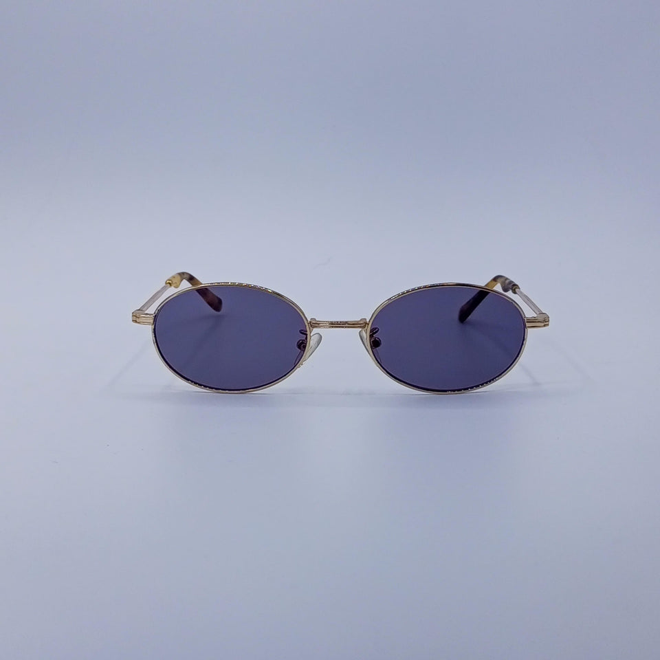 Circular Thin Golden Frame Women's Sunglasses-207