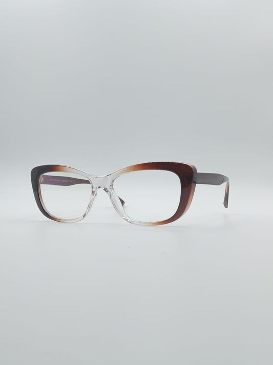 Cat Eye Brown & White Frame Women's Optics-093