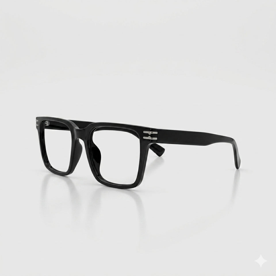 Rectangular Onyx Black Frame Men’s Optics-417