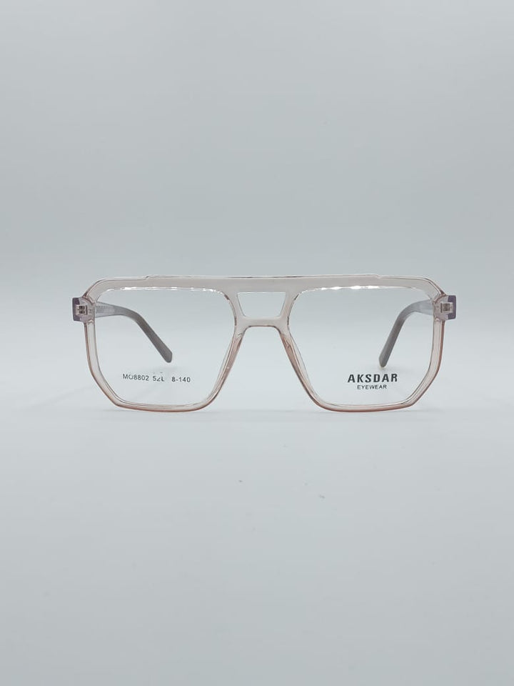 Geometrical Translucent Pink Frame Men's Optics-116
