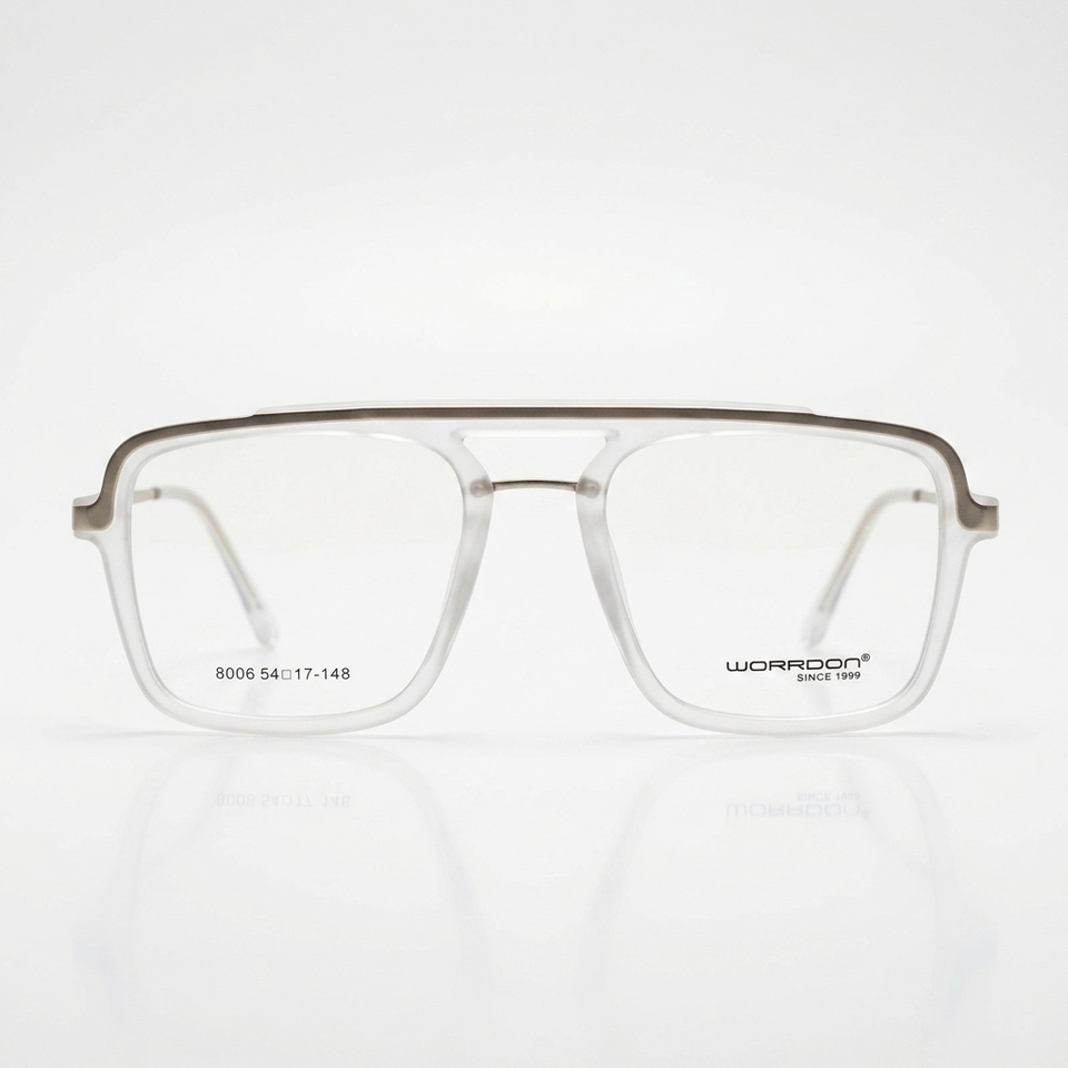 Matt white plastic square optics-468