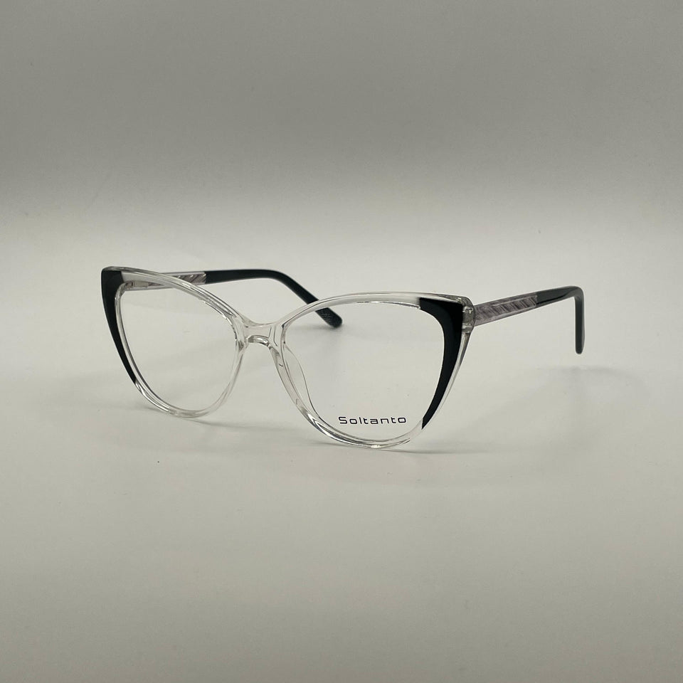 Cat Eye Translucent Black & White Frame Women's Optics-374