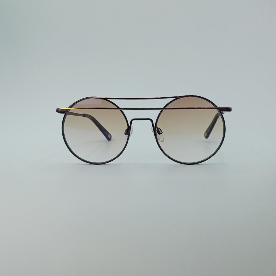 Sleek Metallic Twilight Gradient Round Sunglasses-220