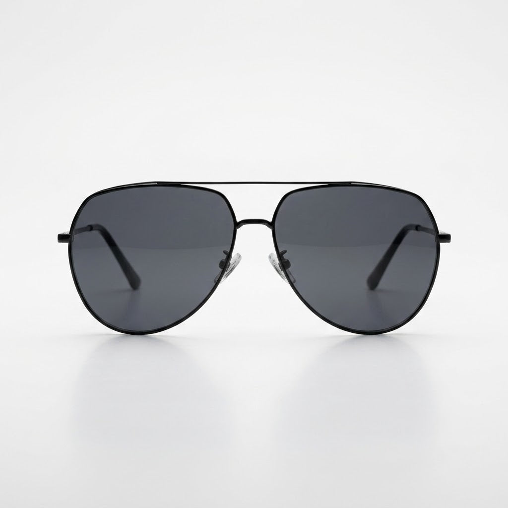 Aviator Thin Black Frame Polarized Sunglasses-200