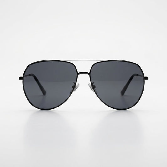 Aviator Thin Black Frame Polarized Sunglasses-200