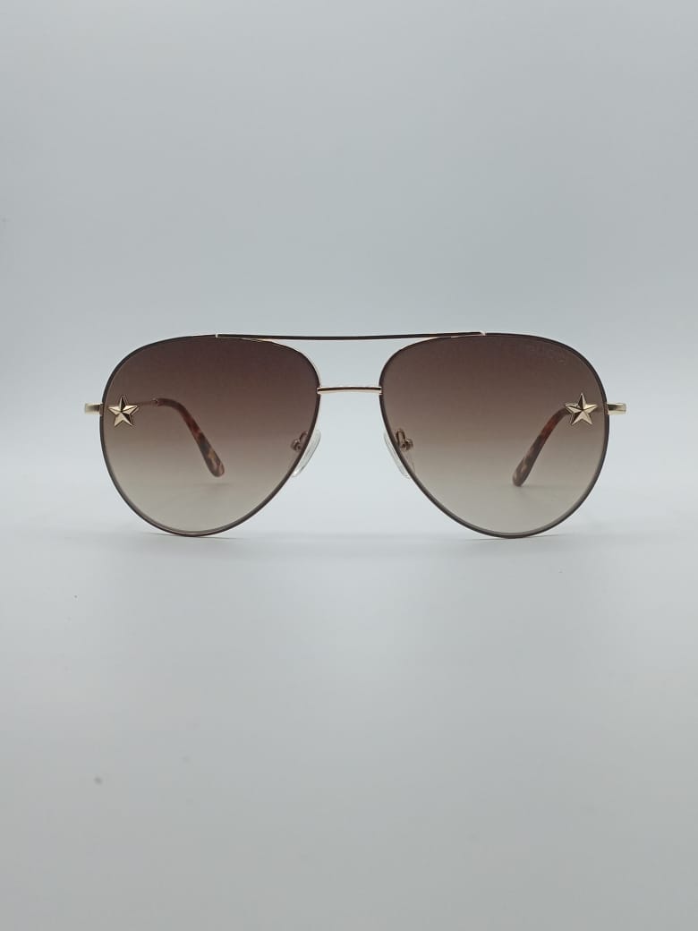 Aviator Golden Frame Unisex Sunglasses-012