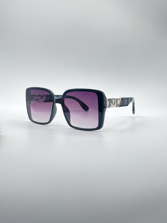 Square Black Frame Women's Sunglasses-194