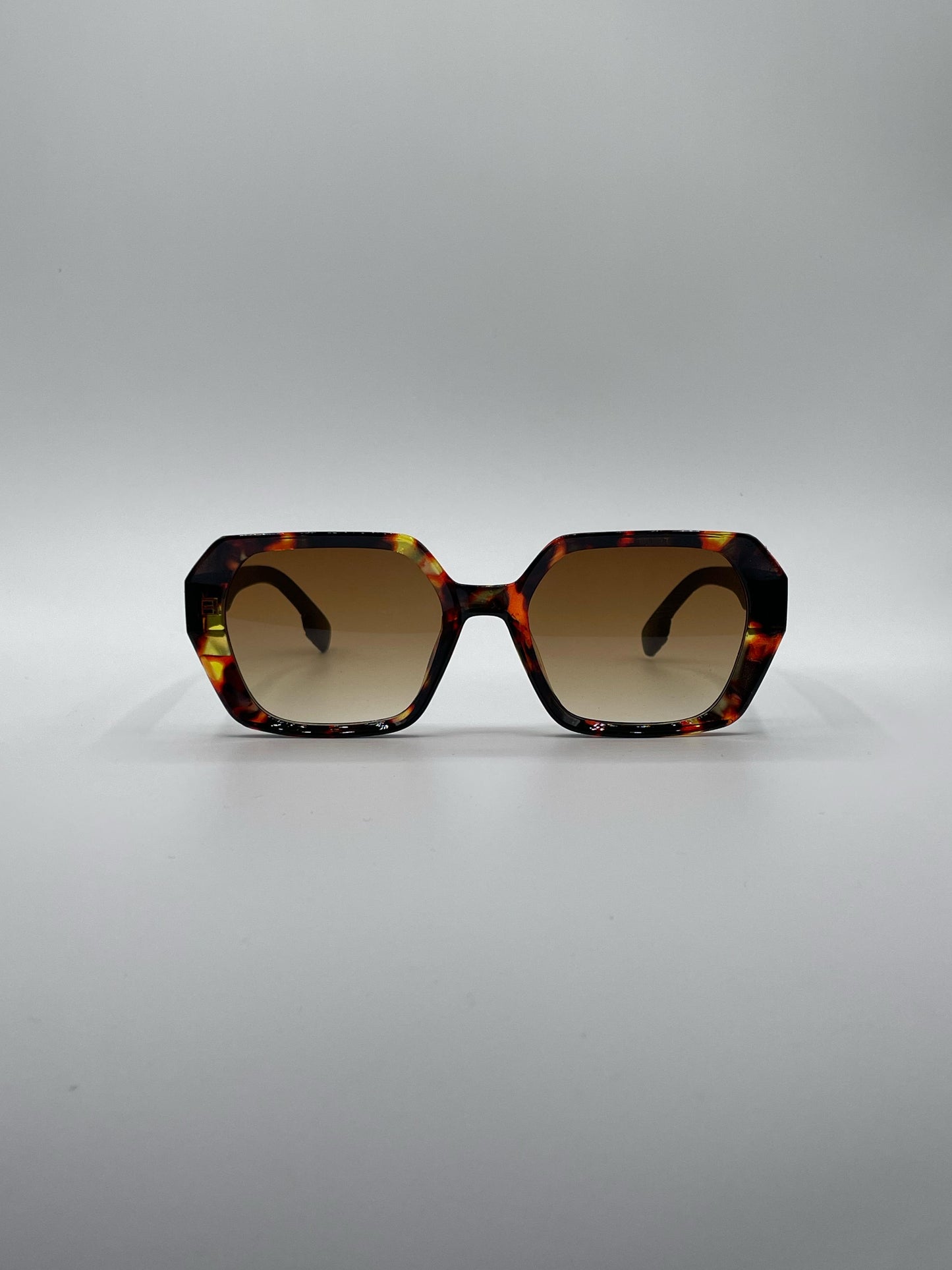 Geometric Brown Camo Frame Women's Sunglasses-175