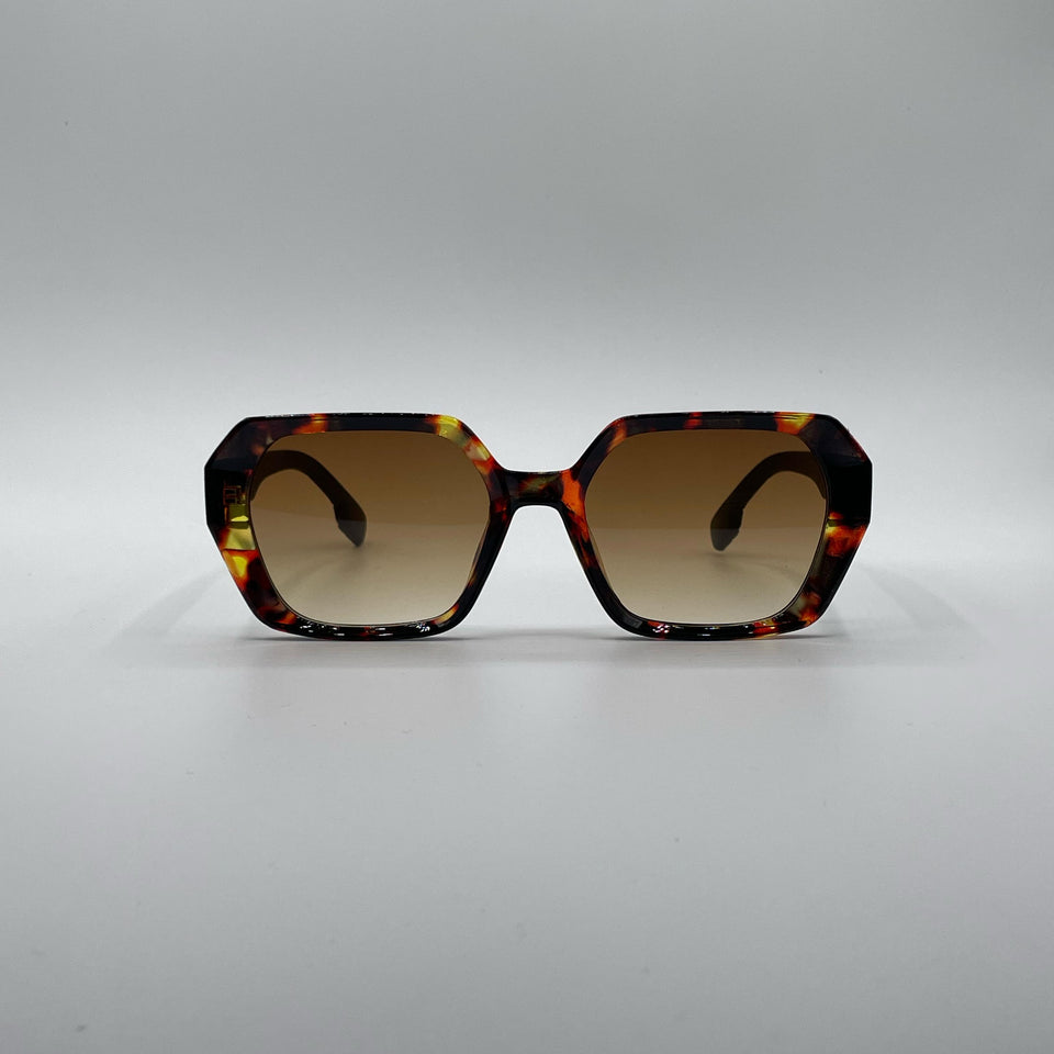 Geometric Brown Camo Frame Women's Sunglasses-175