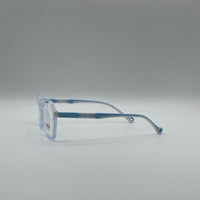 Soft Square Translucent Blue Frame Kids Optics-303