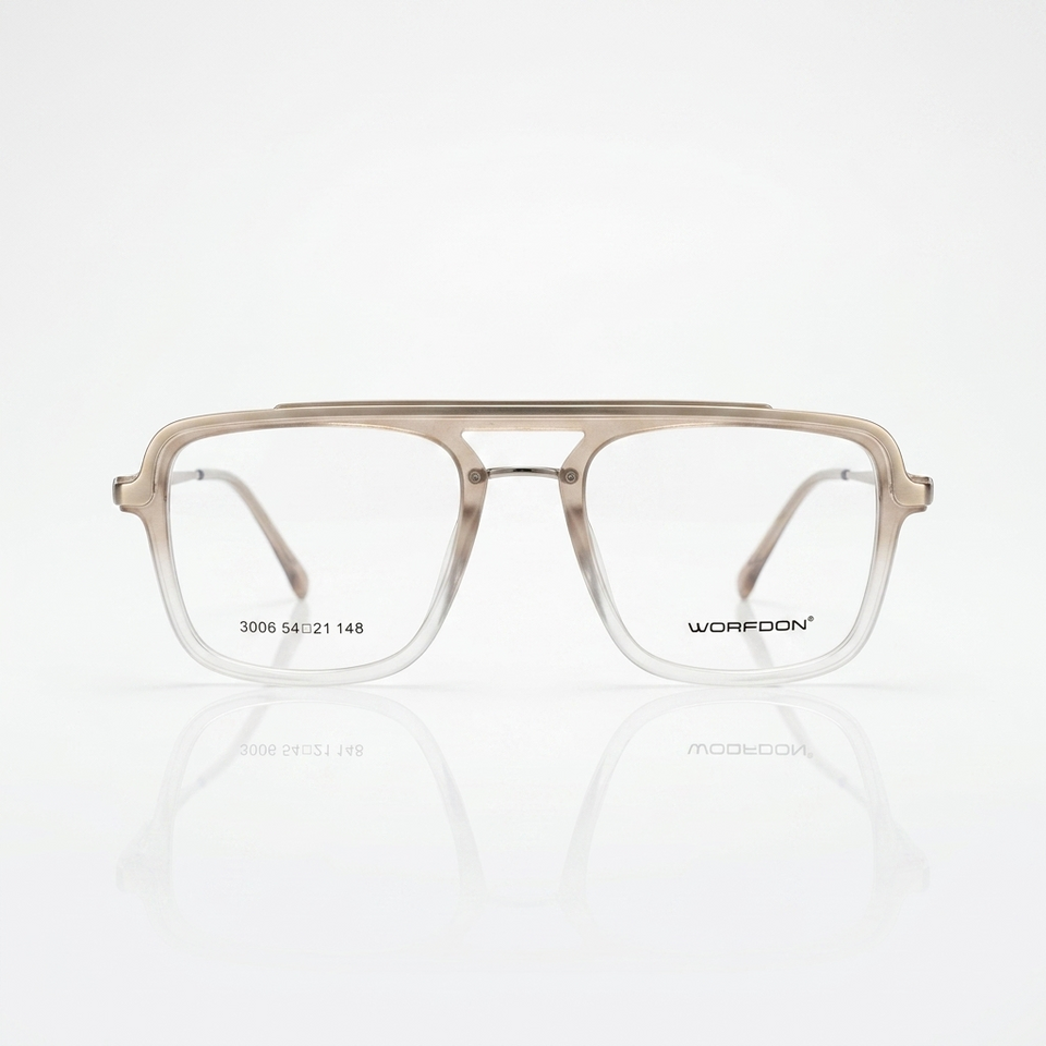 Matt brown double shade plastic square optics-469