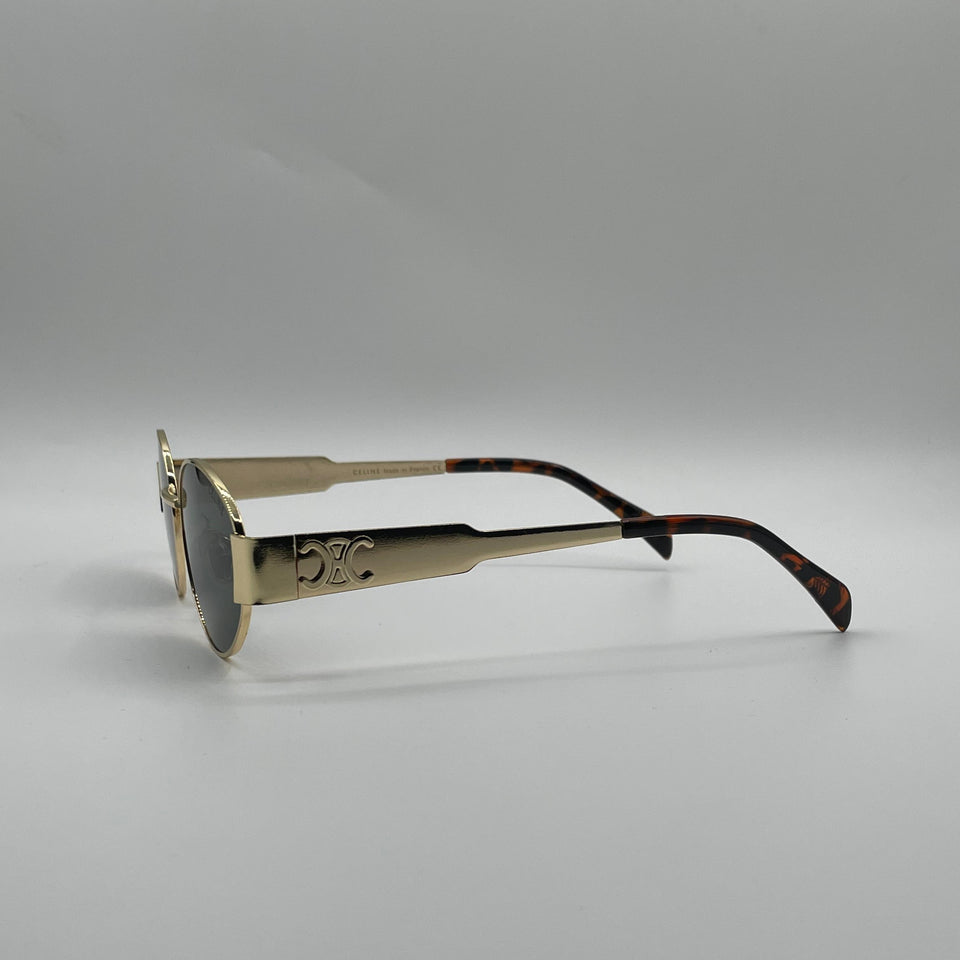 Circular Golden Frame Women's Sunglasses-126