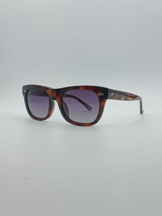 Acetate Tortoise Frame Unisex Sunglasses-017
