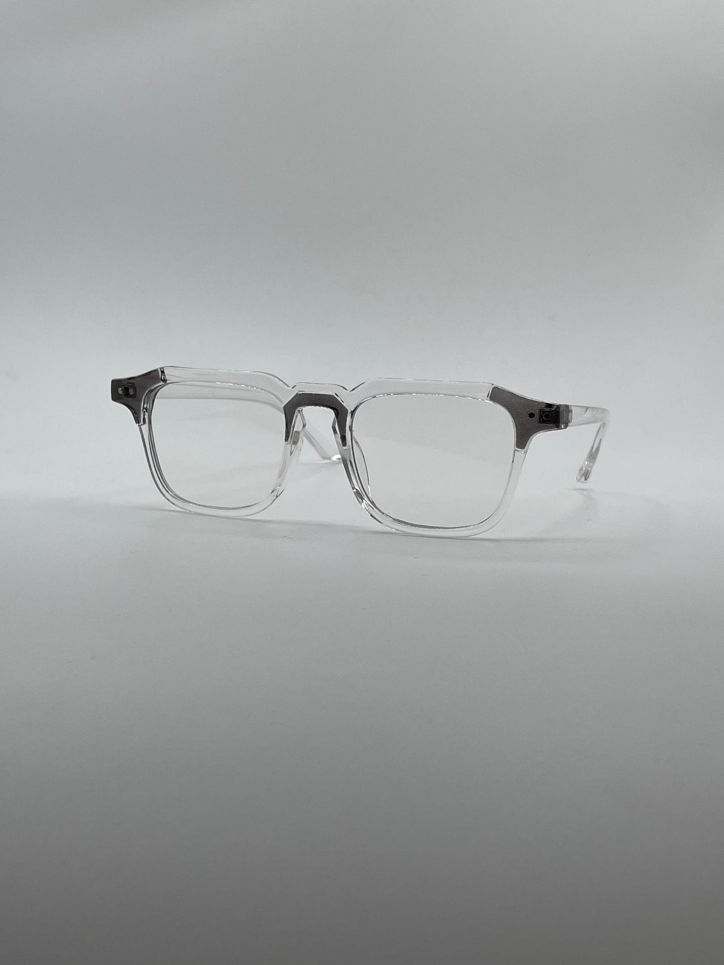 Acetate Translucent White Frame Men's Optics-284