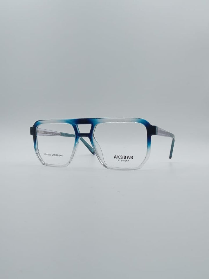Geometrical Aqua Blue & White Frame Men's Optics-108