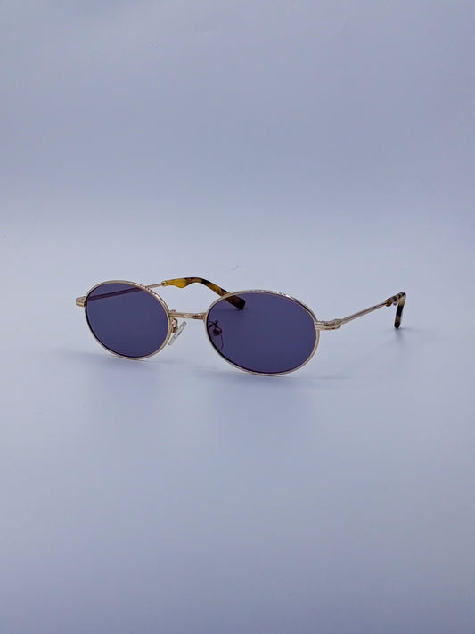 Circular Thin Golden Frame Women's Sunglasses-207