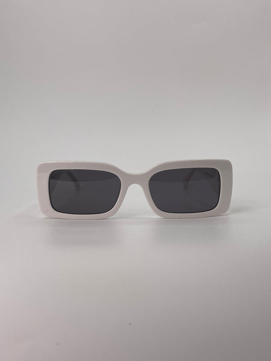 White rectangular sunglass-292
