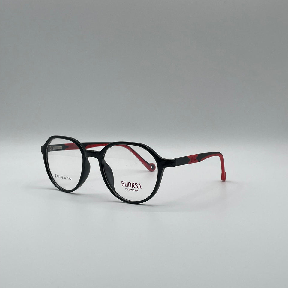 Soft Square Red & Black Frame Kids Optics-300