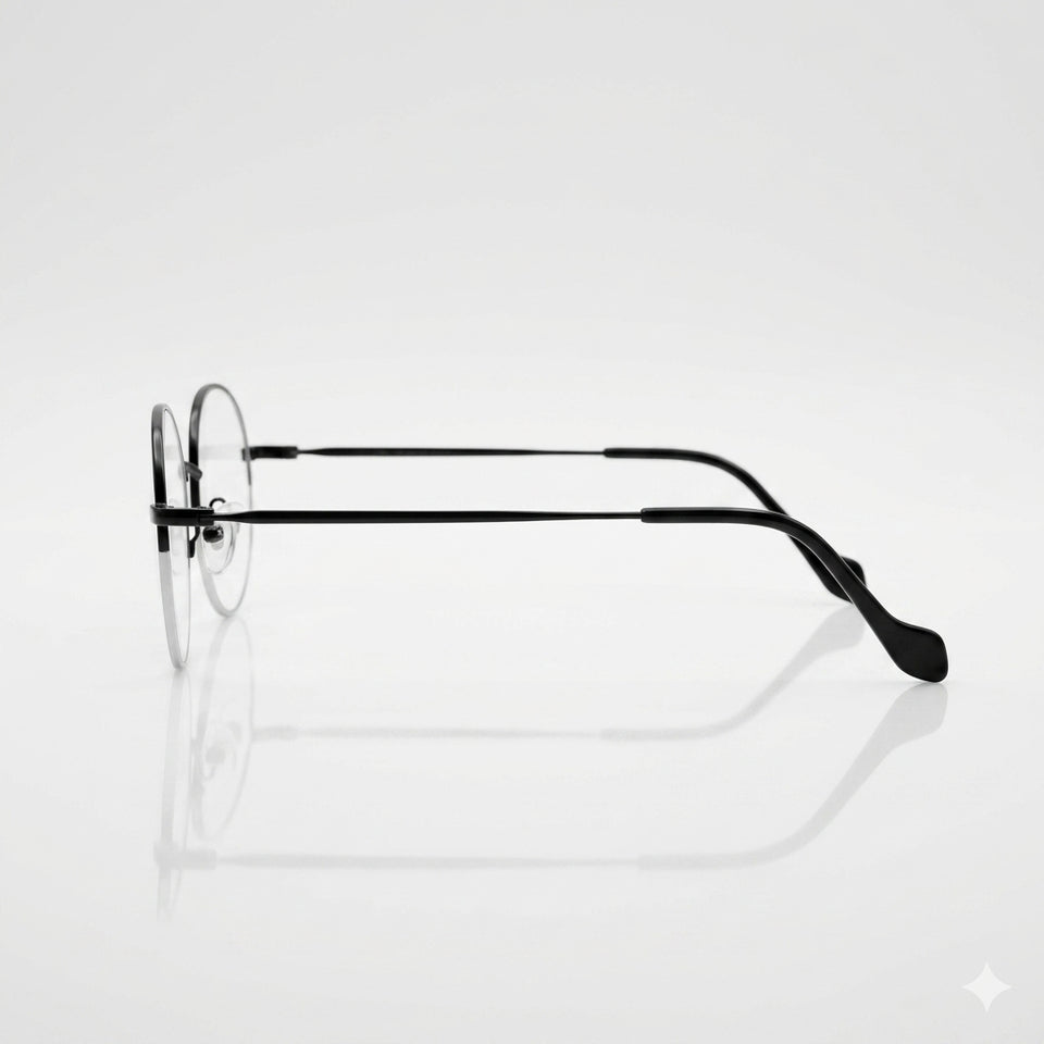 Circular Black Frame Optics-345