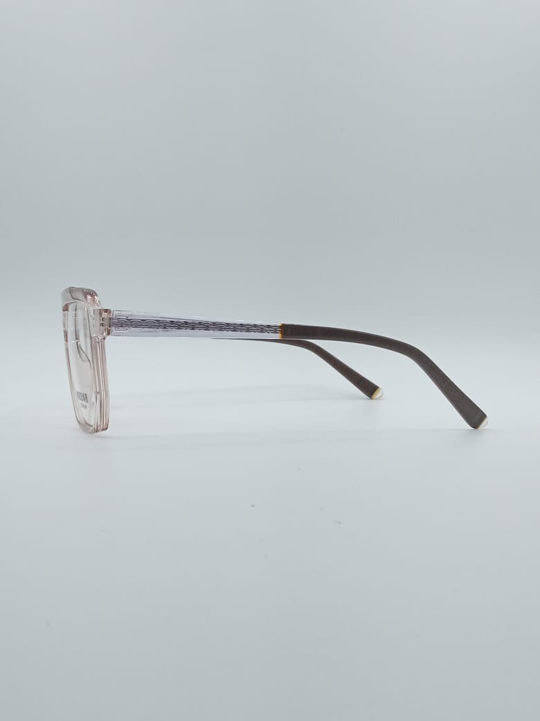Geometrical Translucent Pink Frame Men's Optics-116