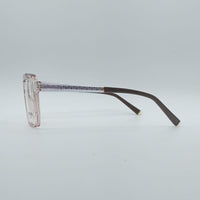 Geometrical Translucent Pink Frame Men's Optics-116