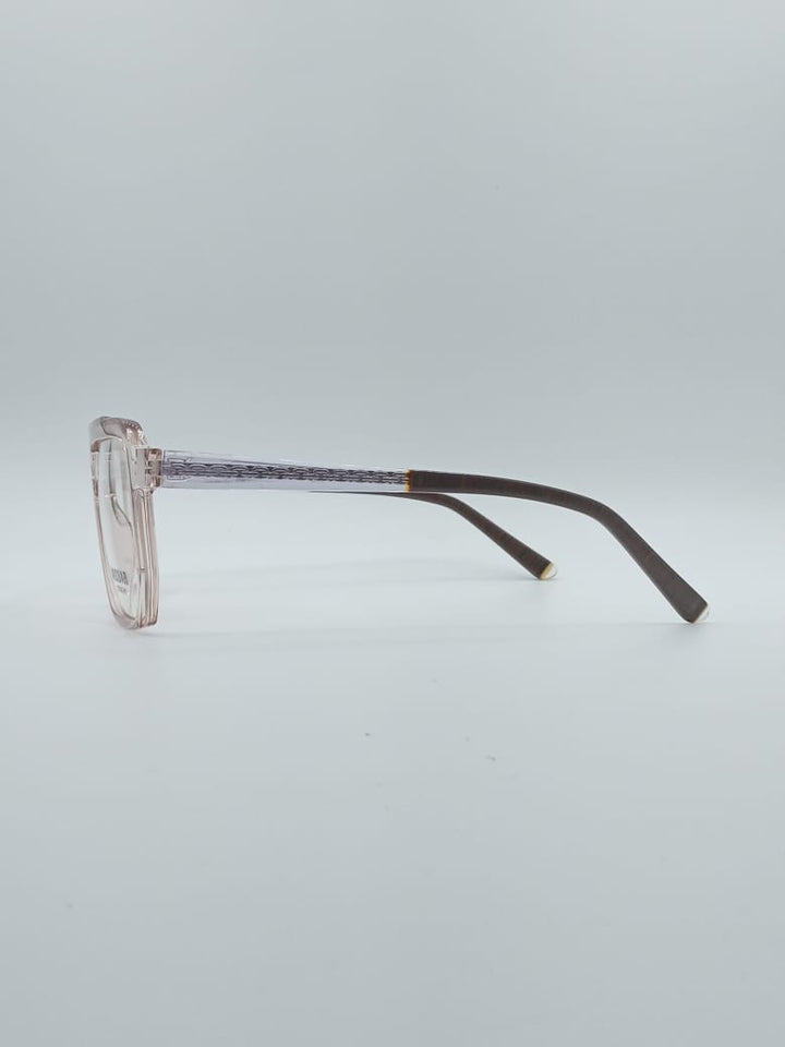 Geometrical Translucent Pink Frame Men's Optics-116