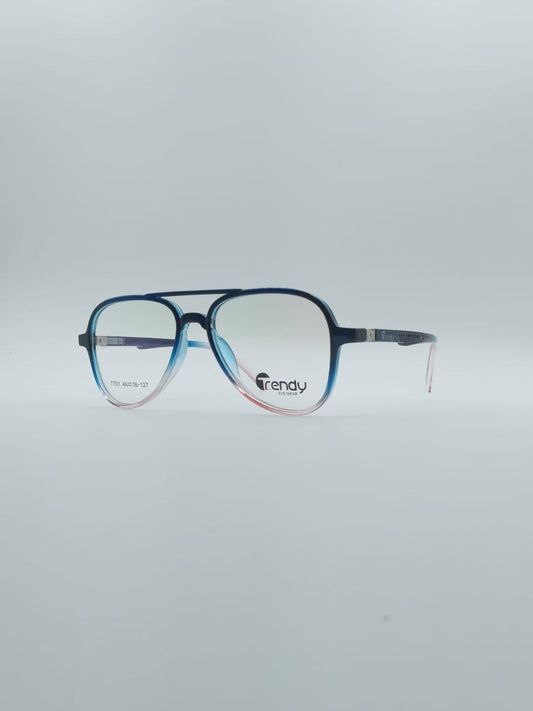 Aviator Blue & White Frame Kids Optics-129