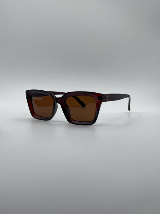 Acetate Brown Frame Women's Sunglasses-186