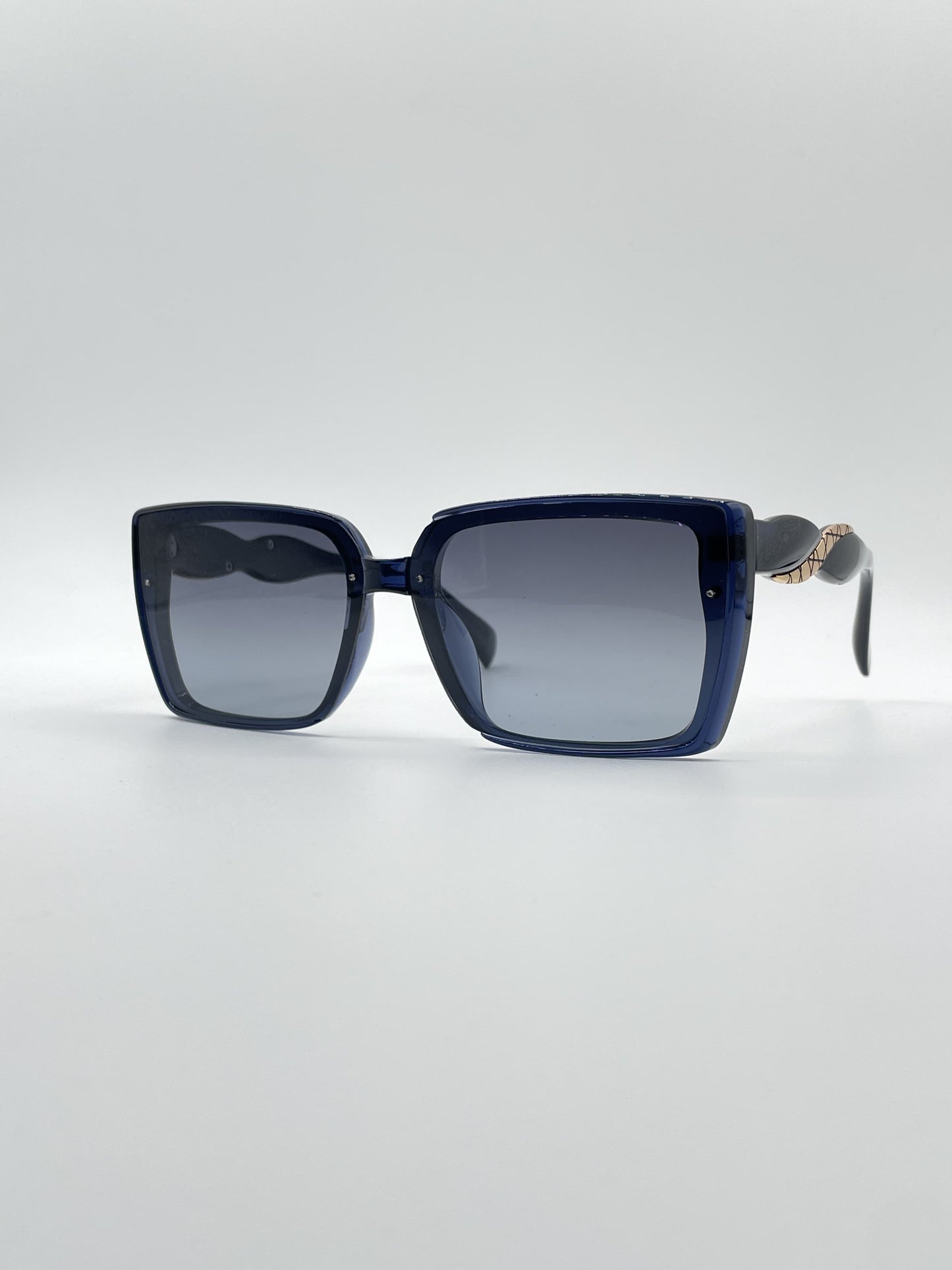 Acetate Blue Frame Women's Sunglasses-093