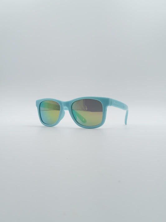 Acetate Cyan Frame Kids Sunglasses-067