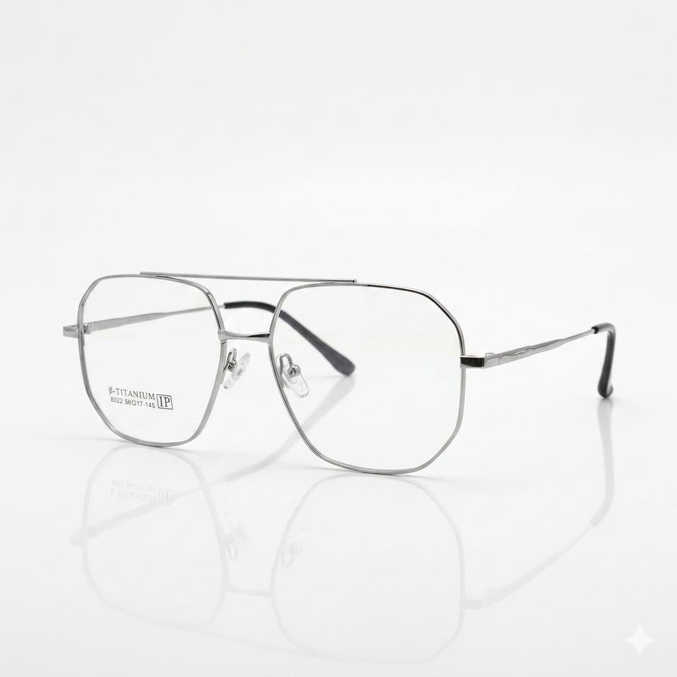 Silver titanium double bridge optics-452