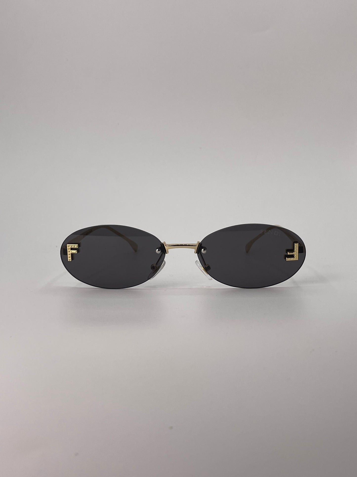 Rimless Golden Frame Sunglasses -250