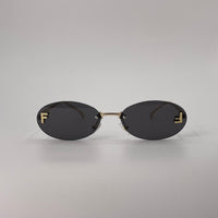 Rimless Golden Frame Sunglasses -250