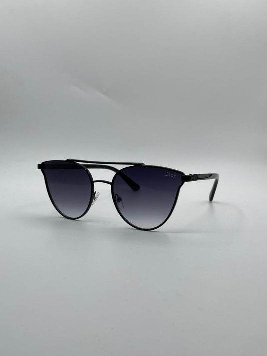 Round Aviator Black Frame Sunglasses-139