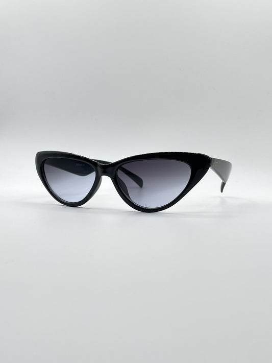 Cat Eye Black Frame Women's Sunglasses-090