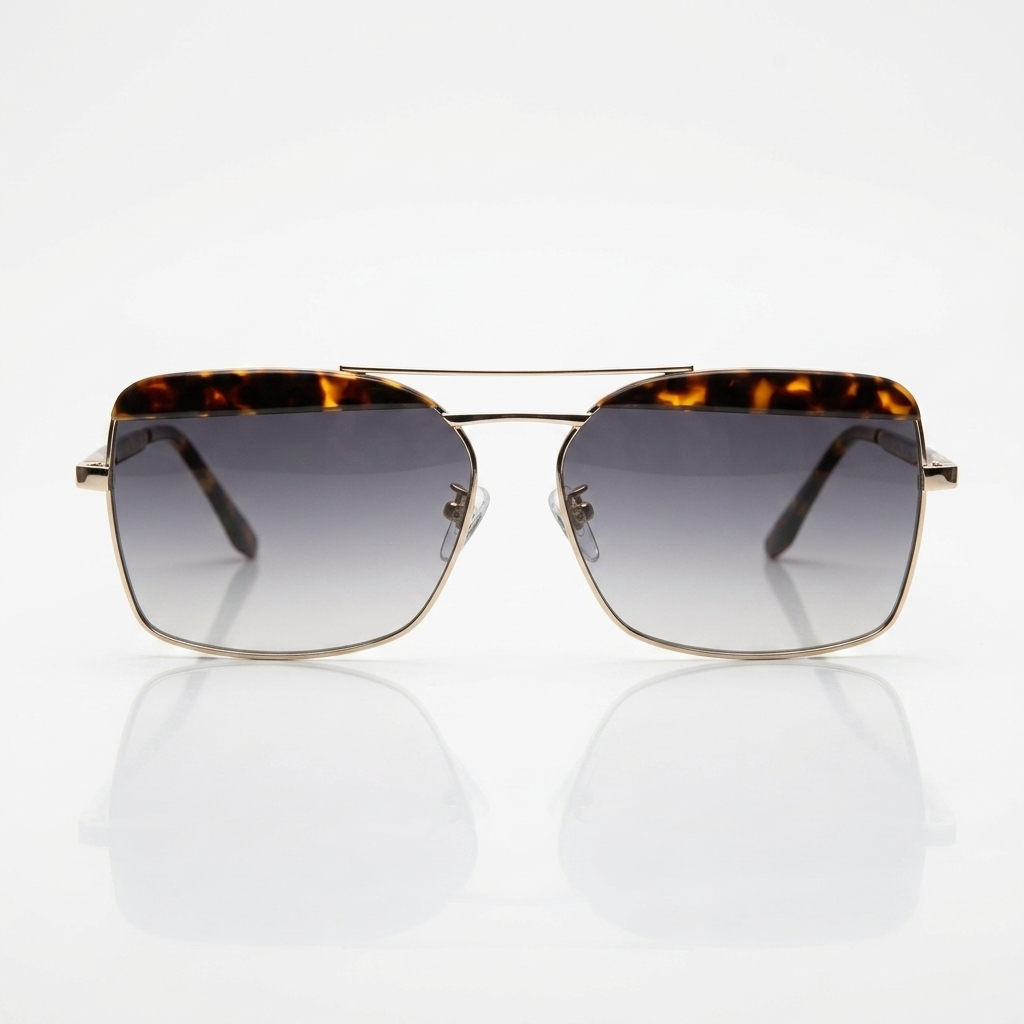 Square double bridge sunglass-336