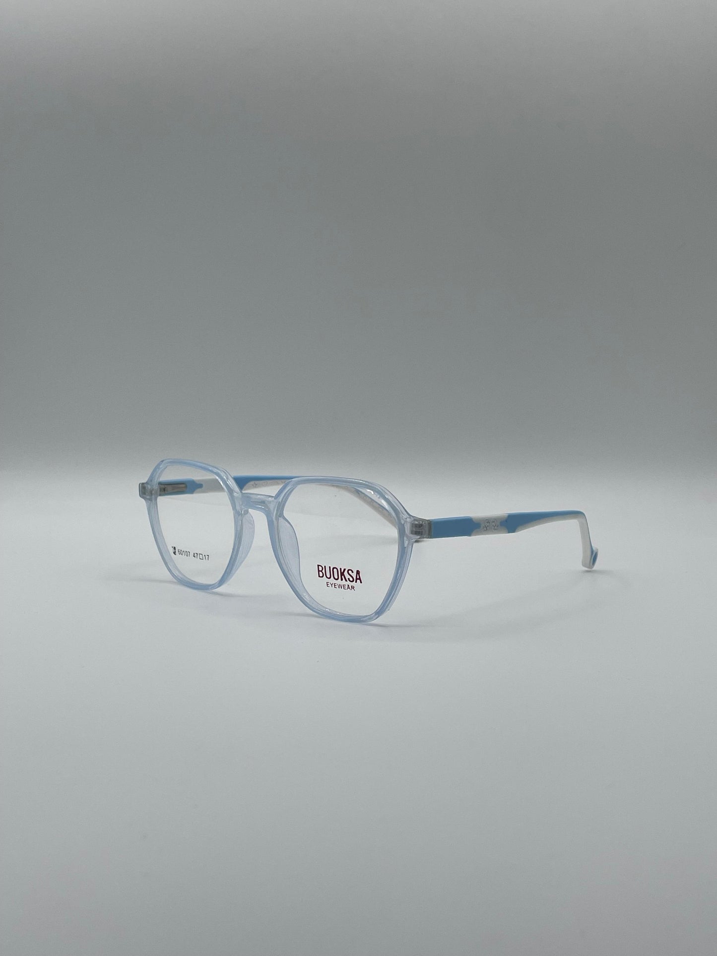 Soft Square Translucent Blue Frame Kids Optics-303