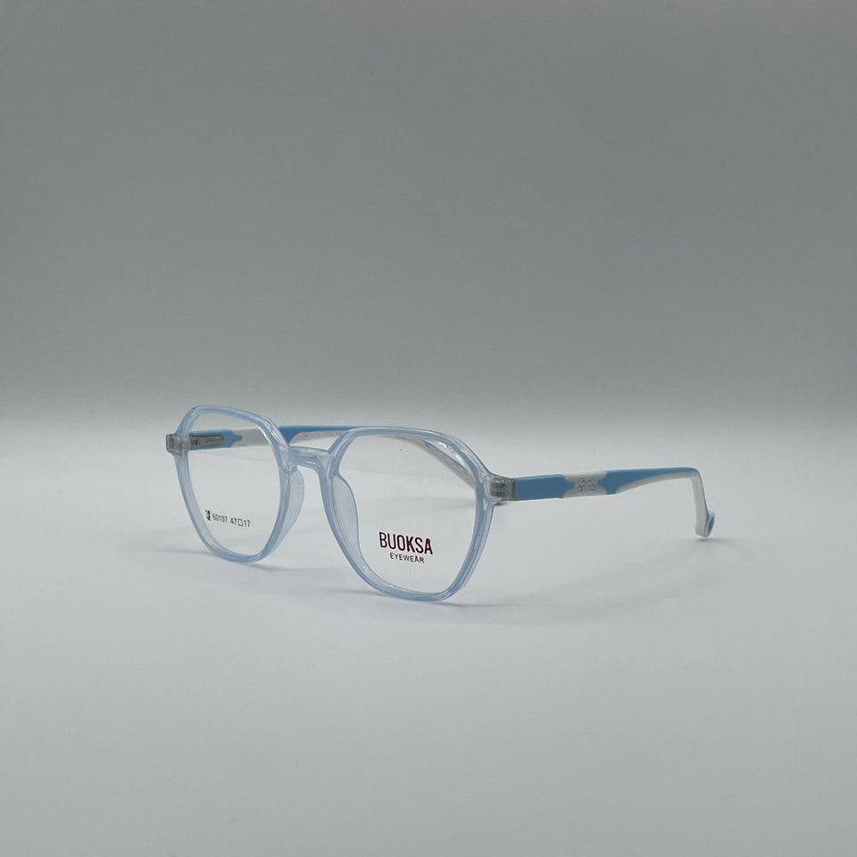 Soft Square Translucent Blue Frame Kids Optics-303