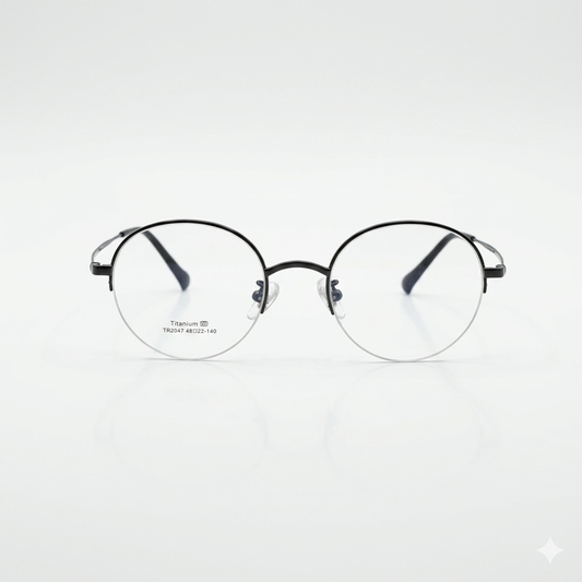 Circular Black Frame Optics-345