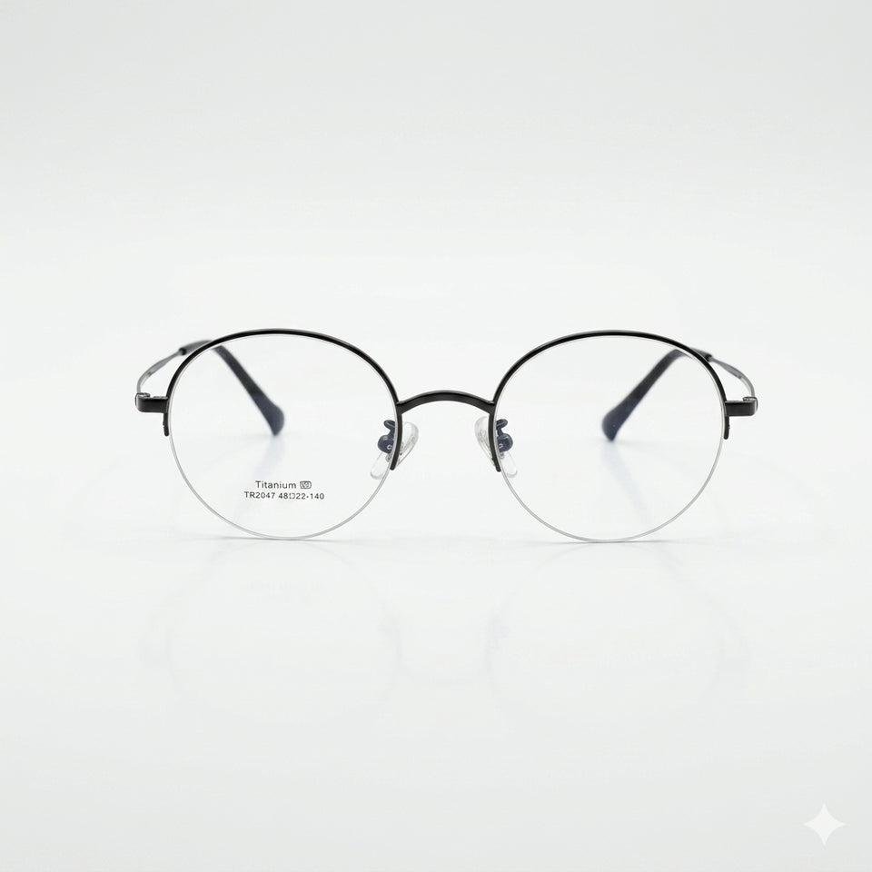 Circular Black Frame Optics-345