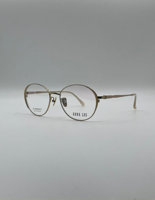 Circular Thin Golden Frame Unisex Optics-315