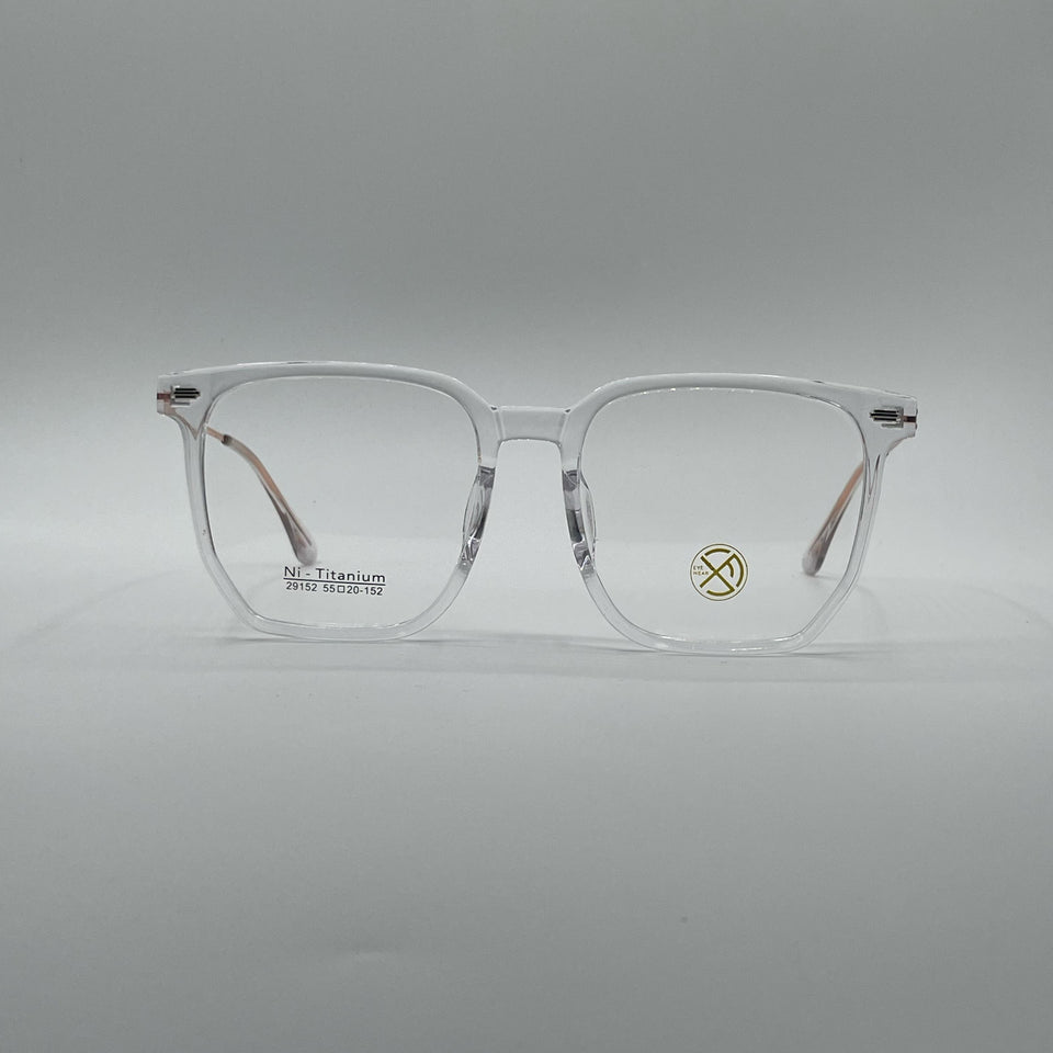 Acetate Translucent White Frame Men's Optics-405