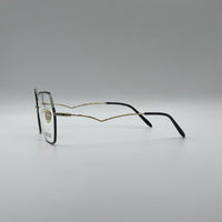 Geometrical Rimless Thin Black Frame Unisex Optics-312