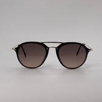 Double bridge sunglass brown body with golden sides-257