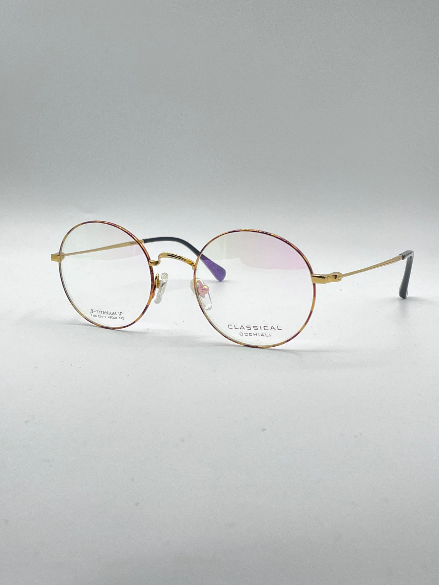 Circular Golden Frame Optics-346