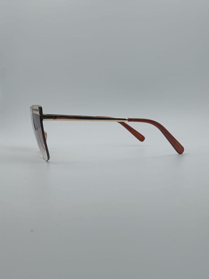 Cat Eye Golden Frame Women's Sunglasses-015