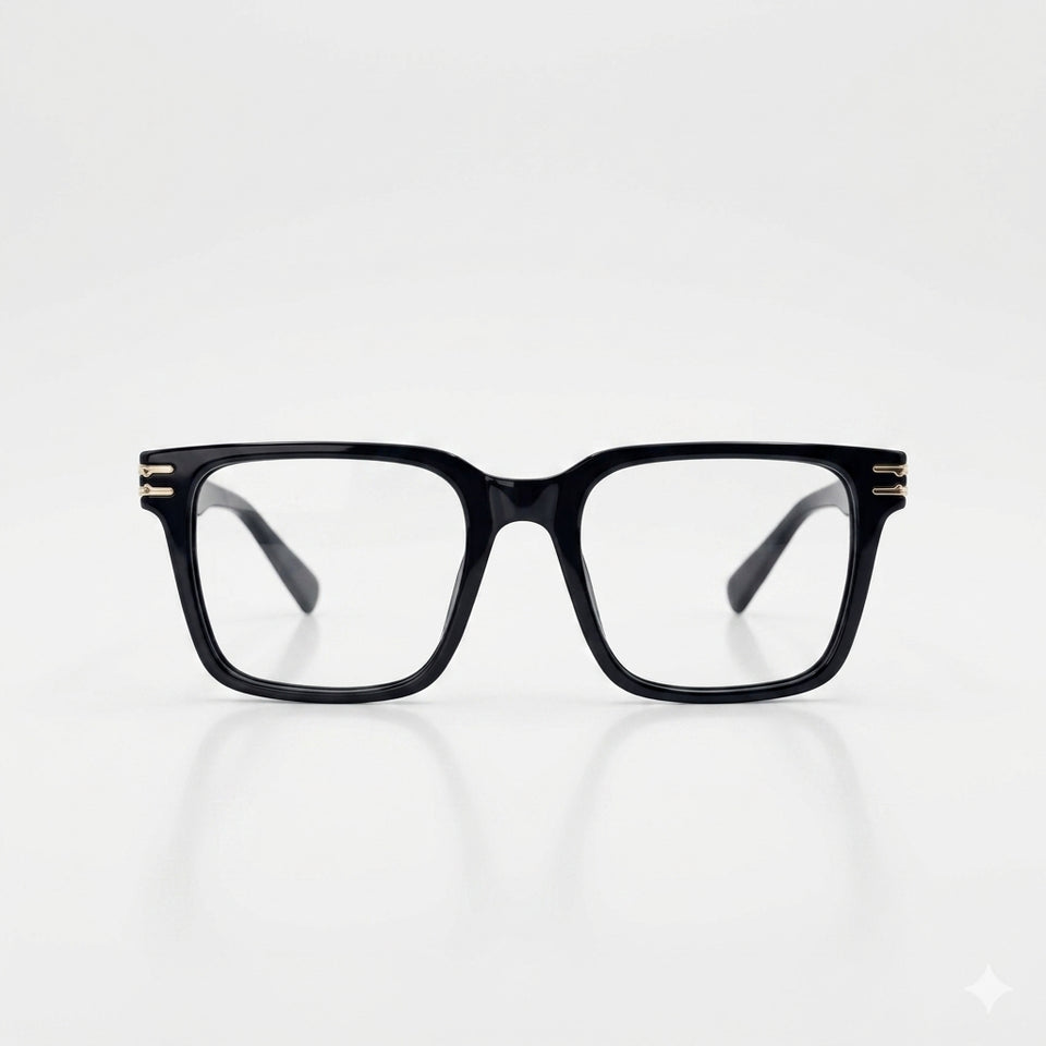 Rectangular Onyx Black Frame Men’s Optics-417