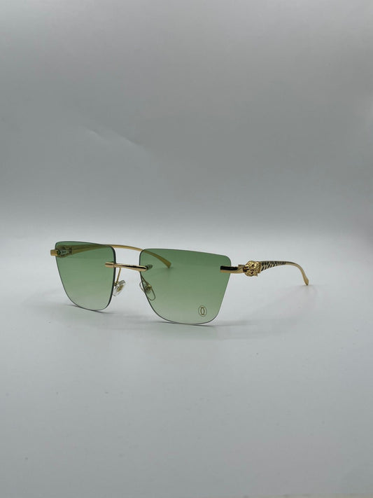 Rimless Golden Frame Sunglasses-128