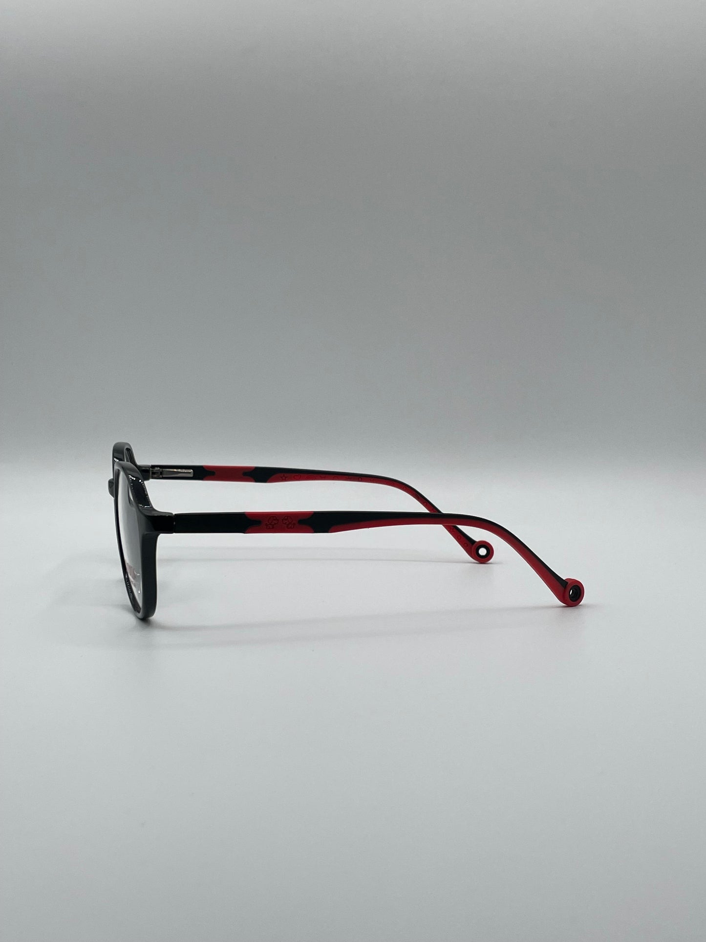 Circular Black & Red Frame Kids Optics-295