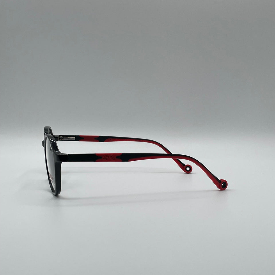 Circular Black & Red Frame Kids Optics-295